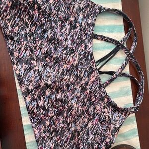 Multicolor Strappy Sports Bra